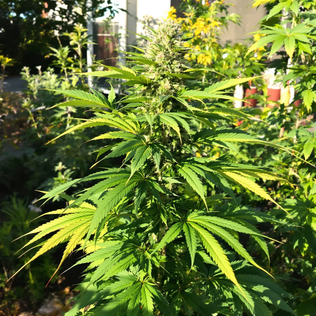 Quin-N-Tonic 77% Indica / 23% Sativa — Blüte mit sichtbaren Trichomen