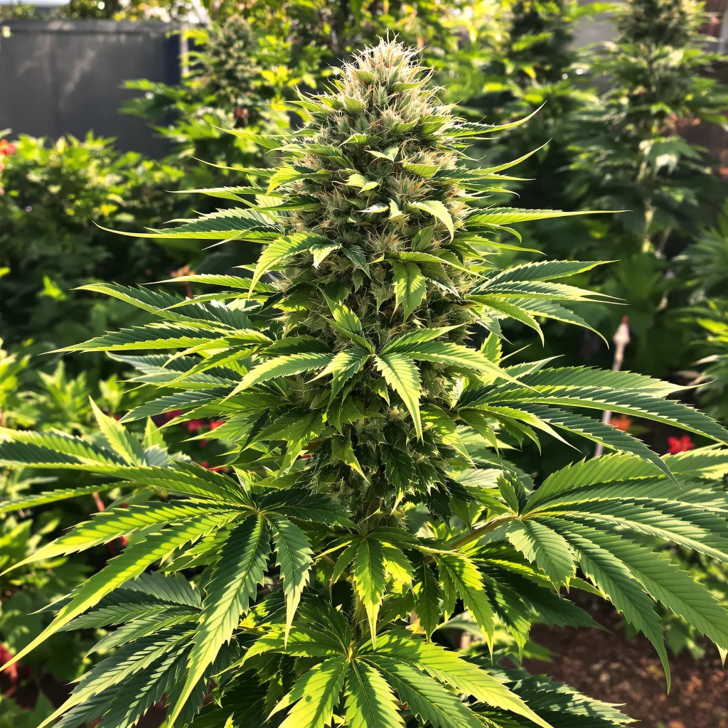 Rainbow Glue 83% Indica / 17% Sativa — Blüte mit sichtbaren Trichomen