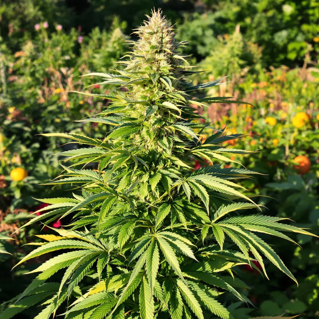 Rainbow Jones 76% Indica / 24% Sativa — Blüte mit sichtbaren Trichomen