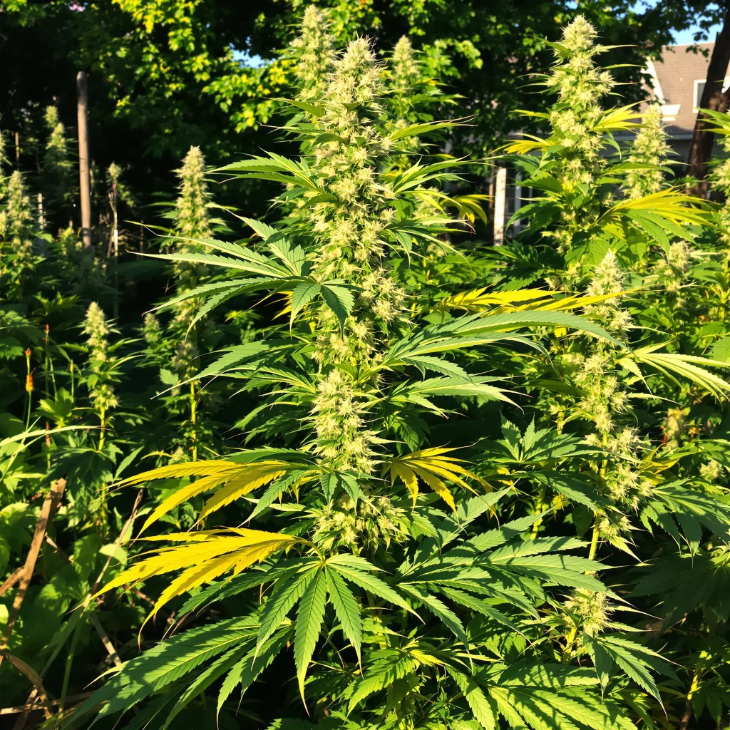 Raspberry Cough Kush 21% Indica / 79% Sativa — Blüte mit sichtbaren Trichomen