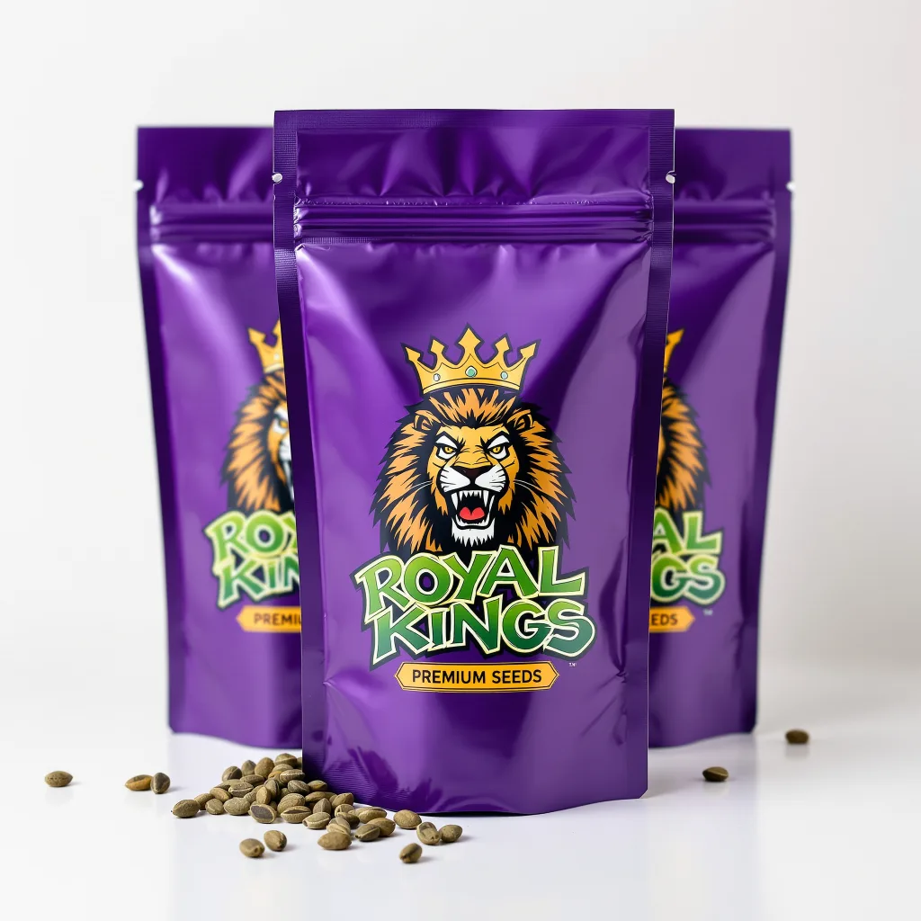 Red Bruce 84% Indica / 16% Sativa — Blüte mit sichtbaren Trichomen