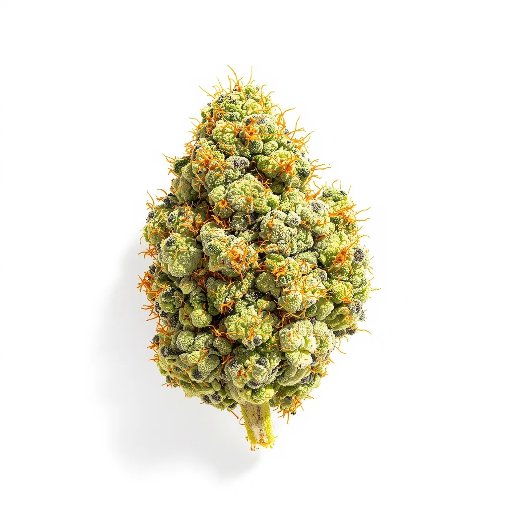 Red Congolese 10% Indica / 90% Sativa — Blüte mit sichtbaren Trichomen