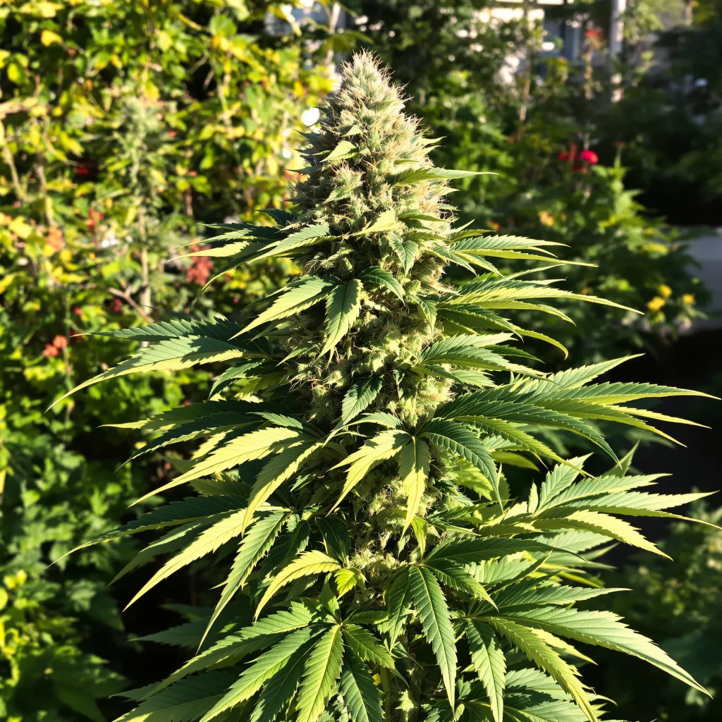 Red Dwarf 74% Indica / 26% Sativa — Blüte mit sichtbaren Trichomen
