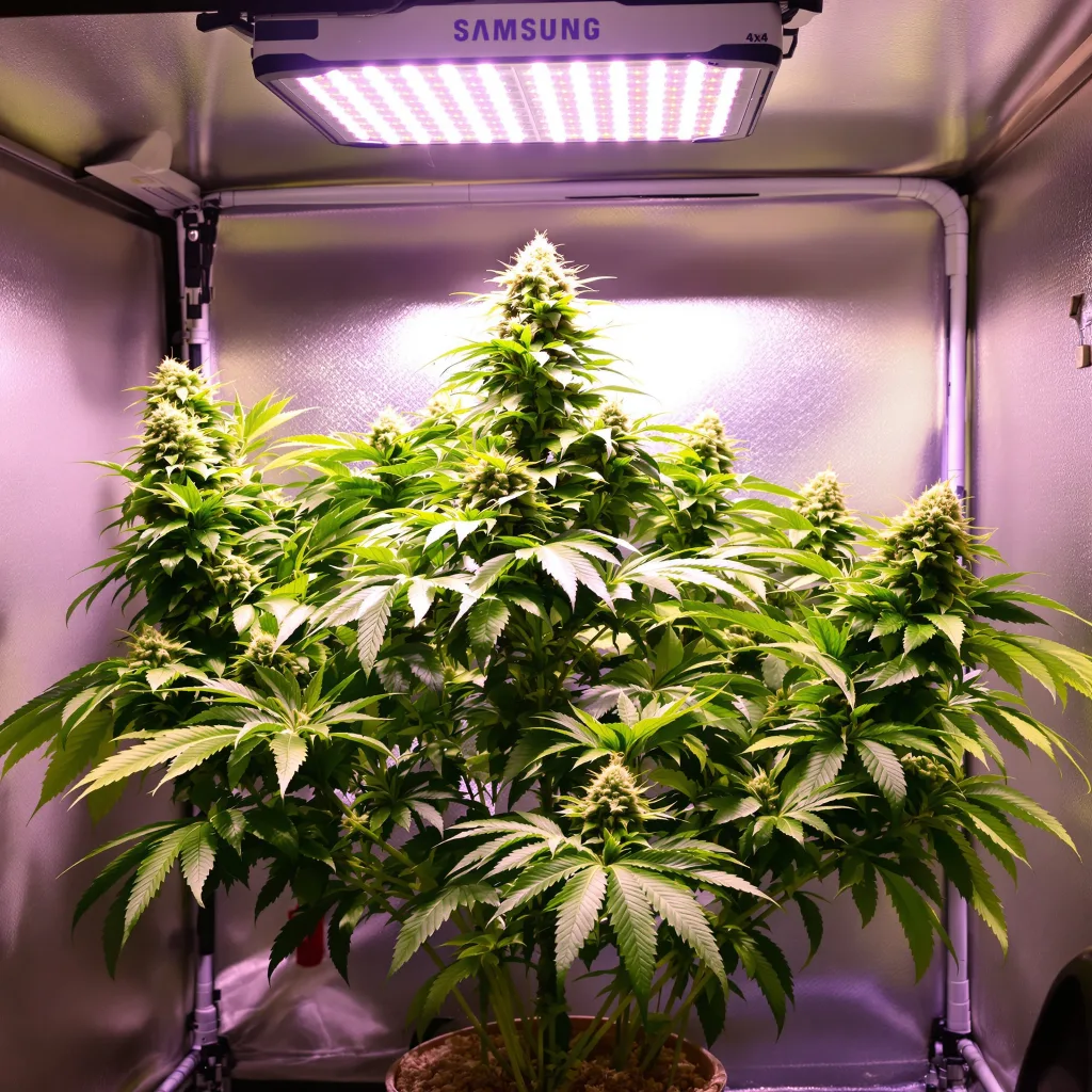 Remo Chemo 88% Indica / 12% Sativa — Blüte mit sichtbaren Trichomen
