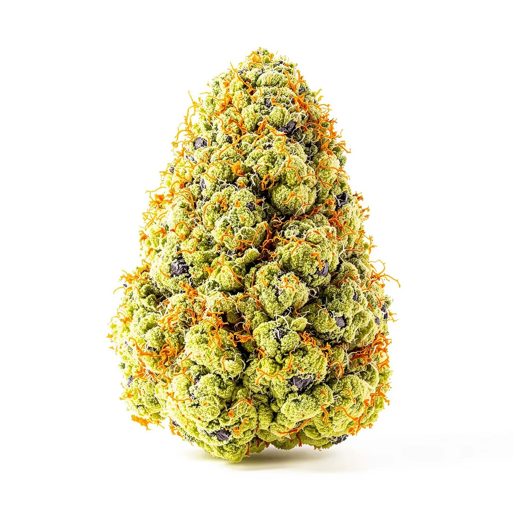 Ringos Gift CBD 50% Indica / 50% Sativa — Blüte mit sichtbaren Trichomen