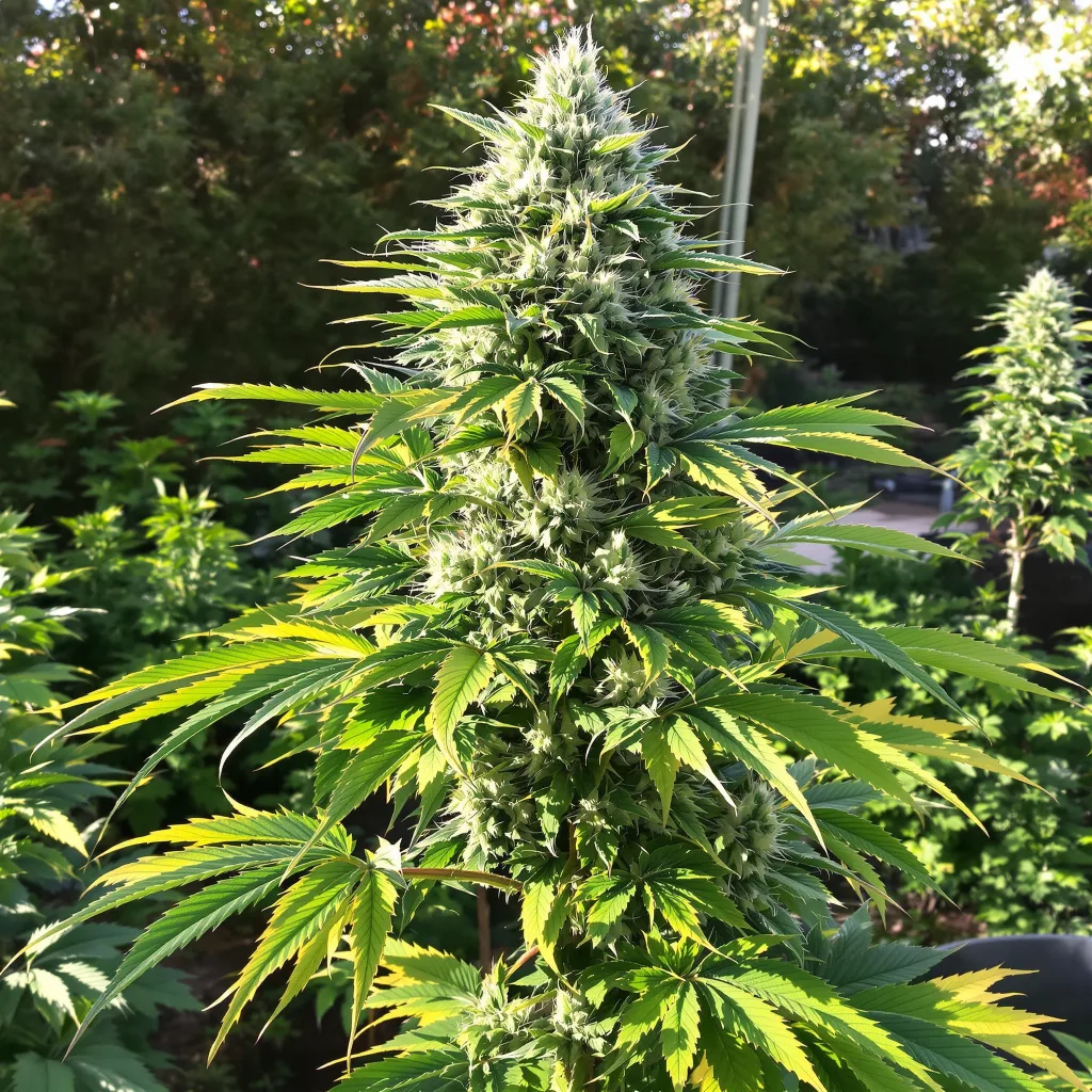 RS11 77% Indica / 23% Sativa — Blüte mit sichtbaren Trichomen