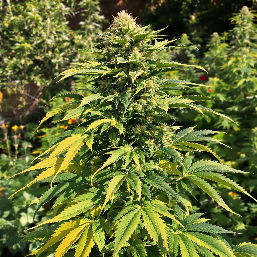 Rug Burn OG 68% Indica / 32% Sativa — Blüte mit sichtbaren Trichomen