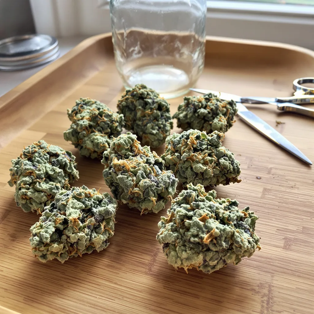 Runtz 40% Indica / 60% Sativa — Blüte mit sichtbaren Trichomen