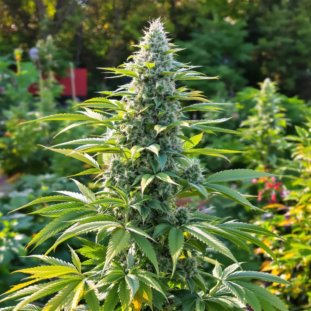 Russian Assassin 58% Indica / 42% Sativa — Blüte mit sichtbaren Trichomen