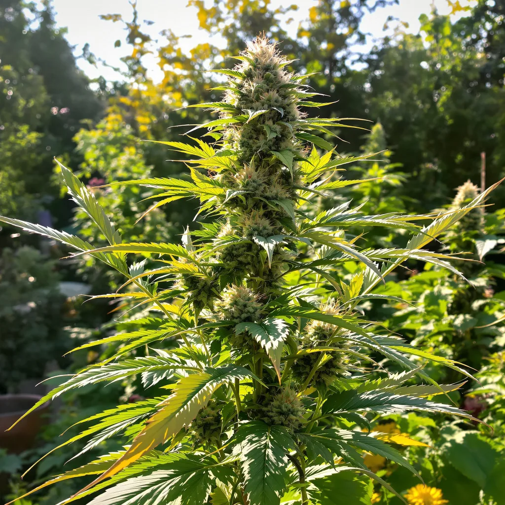 Sangria 63% Indica / 37% Sativa — Blüte mit sichtbaren Trichomen