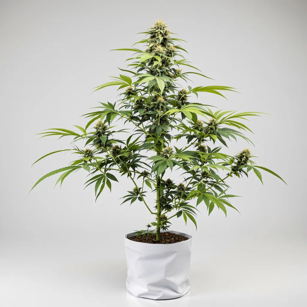 Santa Maria Cannabisblüte Nahaufnahme mit offene Blütenstruktur mit orangen Pistillen