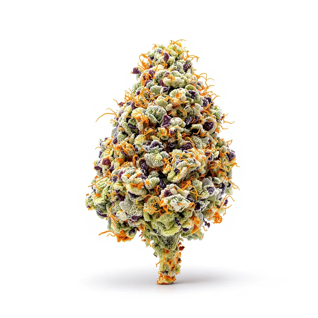 Satellite OG 37% Indica / 63% Sativa — Blüte mit sichtbaren Trichomen