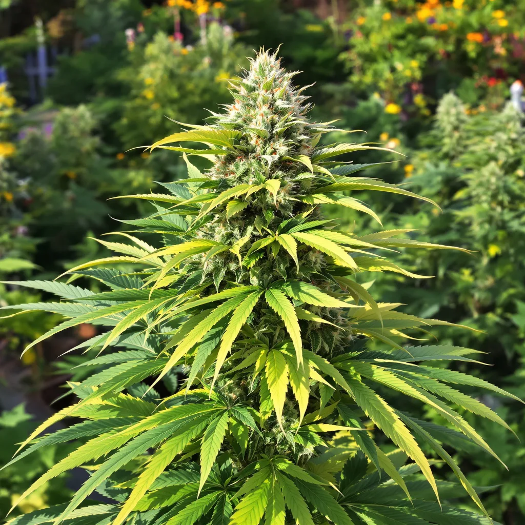 Scott's OG 80% Indica / 20% Sativa — Blüte mit sichtbaren Trichomen