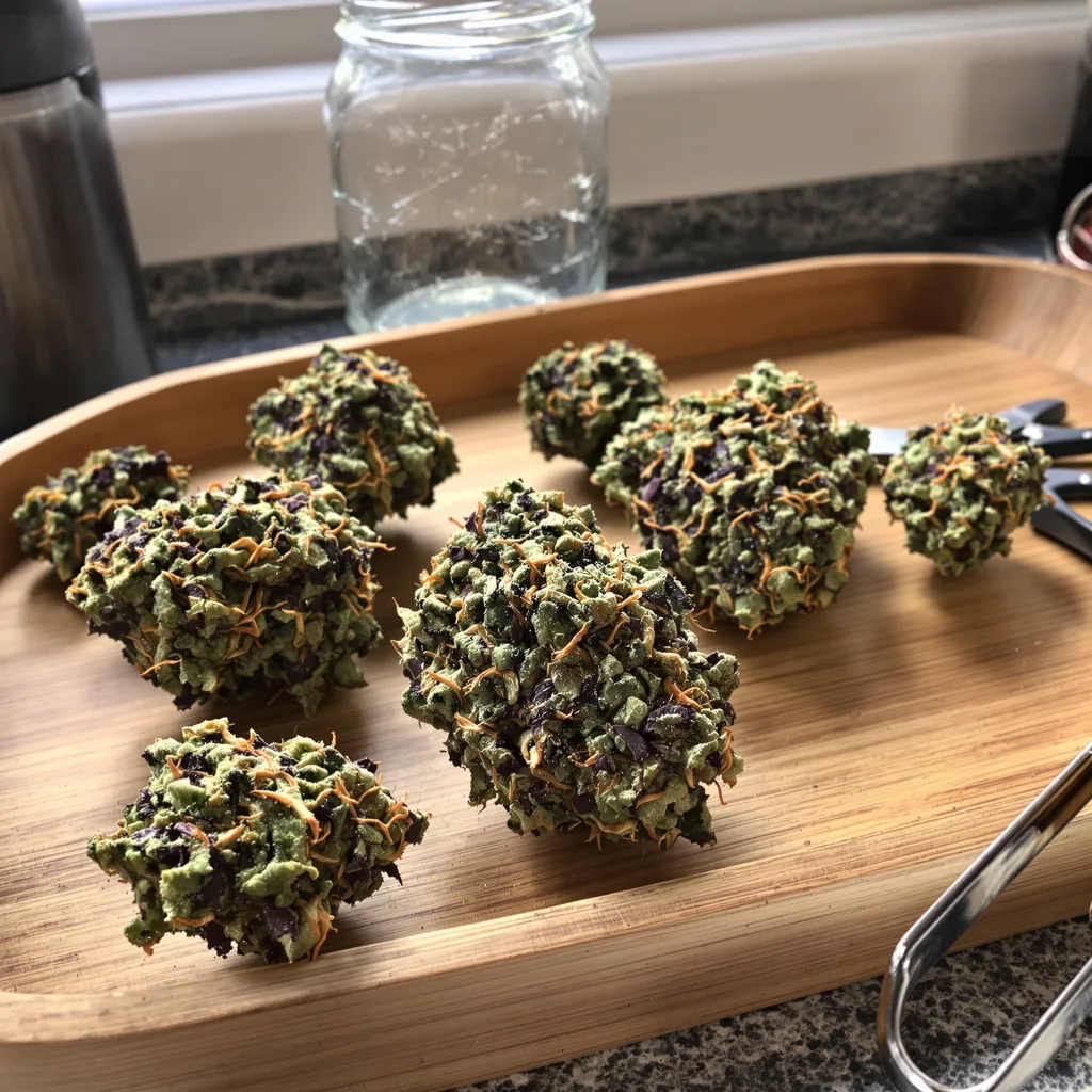 Sexxpot 77% Indica / 23% Sativa — Blüte mit sichtbaren Trichomen