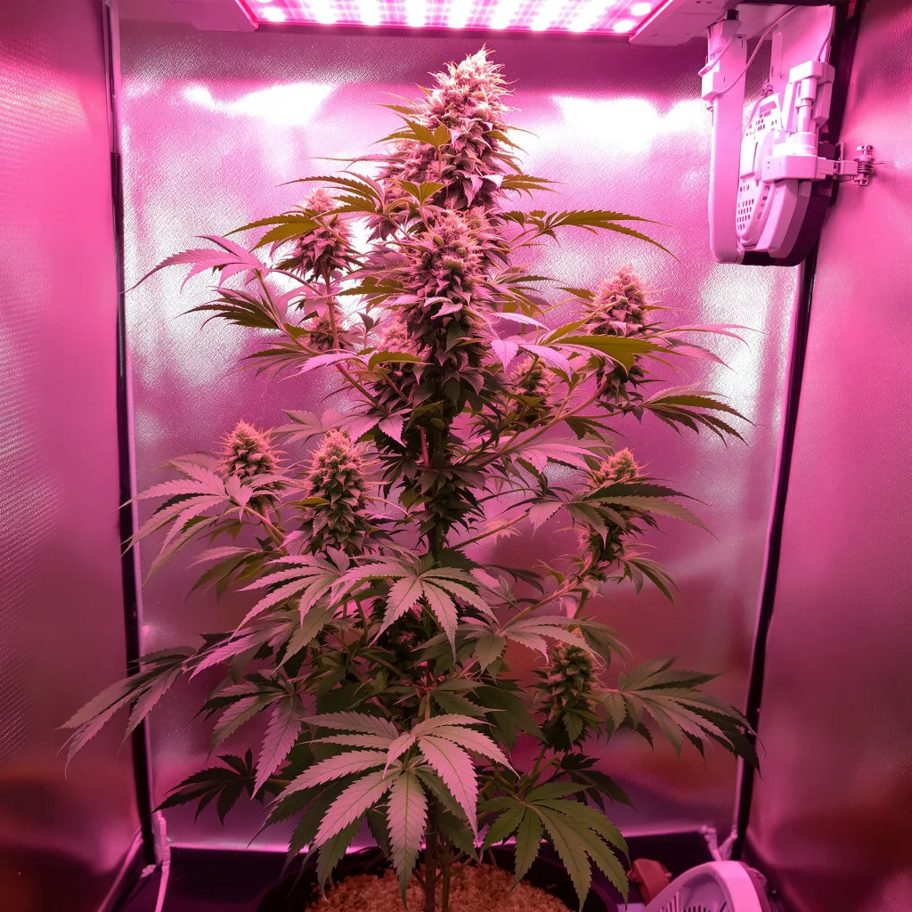 Sexxpot 77% Indica / 23% Sativa — Blüte mit sichtbaren Trichomen