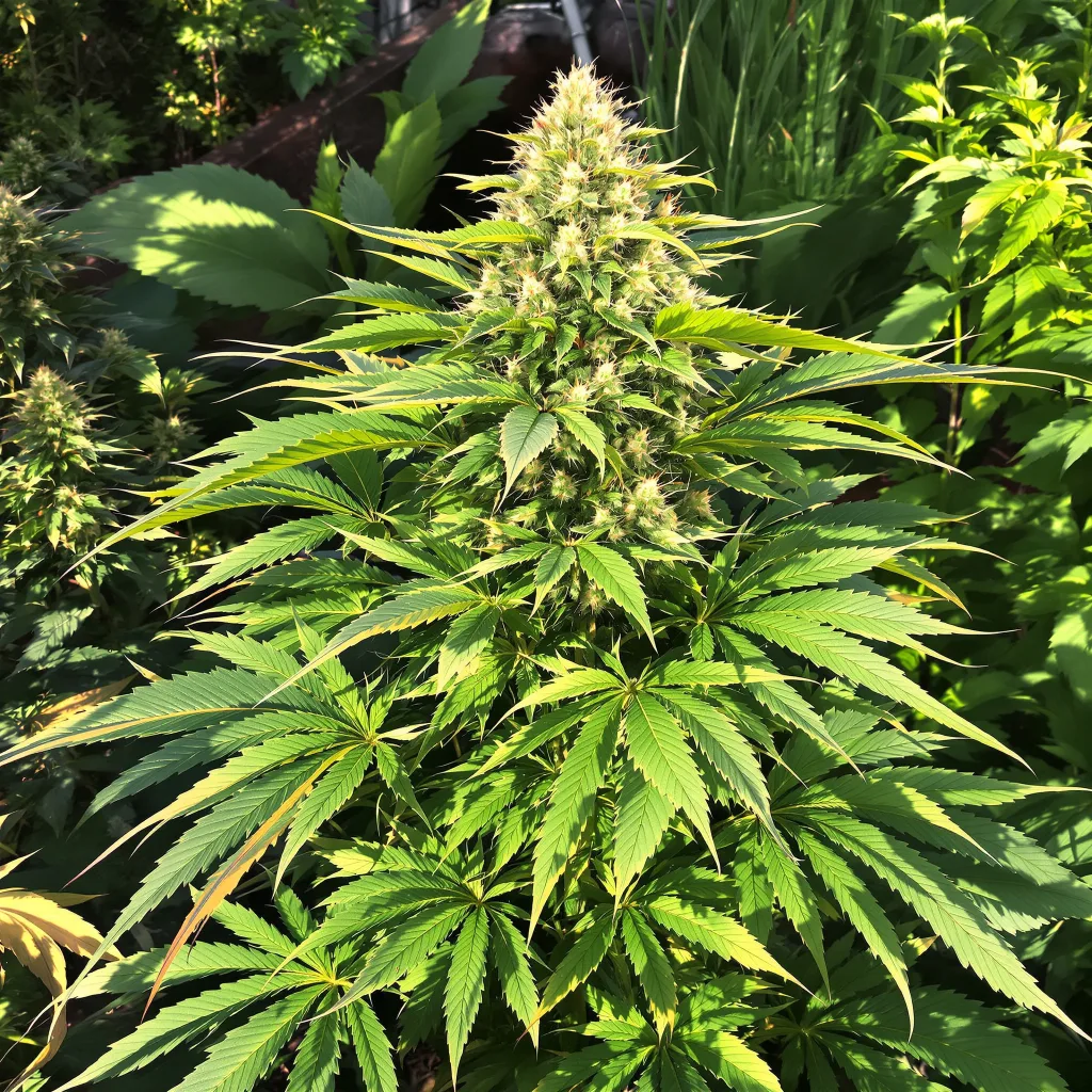 Shiva Skunk 80% Indica / 20% Sativa — Blüte mit sichtbaren Trichomen