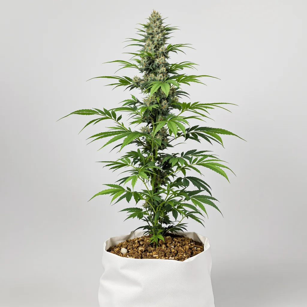 Silverfalls Kush Cannabisblüte Nahaufnahme mit offene Blütenstruktur mit orangen Pistillen