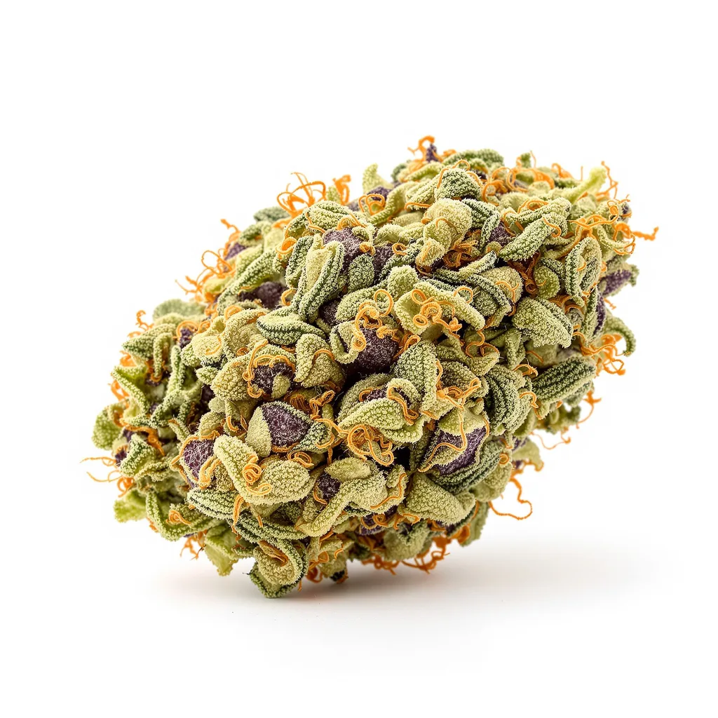 Silverfalls Kush 40% Indica / 60% Sativa — Blüte mit sichtbaren Trichomen