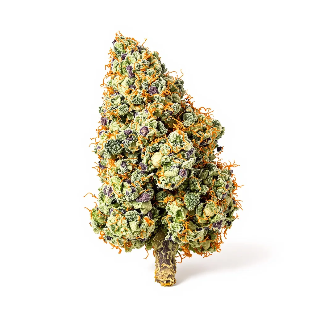 Skunk No. 1 50% Indica / 50% Sativa — Blüte mit sichtbaren Trichomen