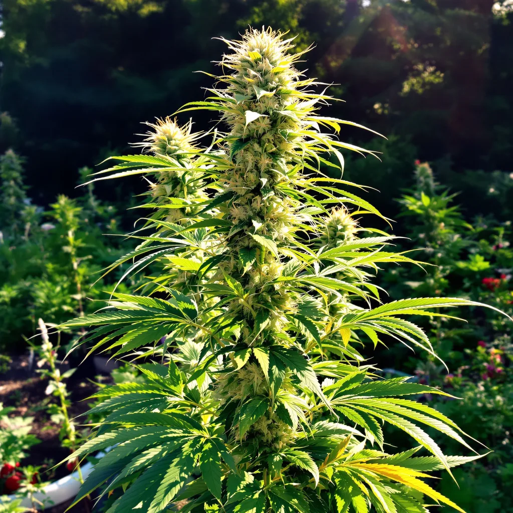 Skunky Jack 8% Indica / 92% Sativa — Blüte mit sichtbaren Trichomen