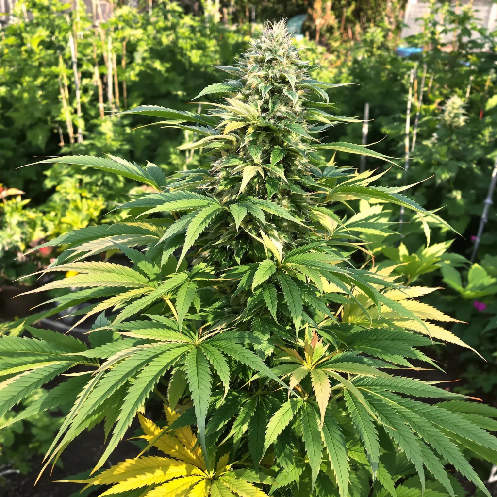 Skywalker Alien 87% Indica / 13% Sativa — Blüte mit sichtbaren Trichomen