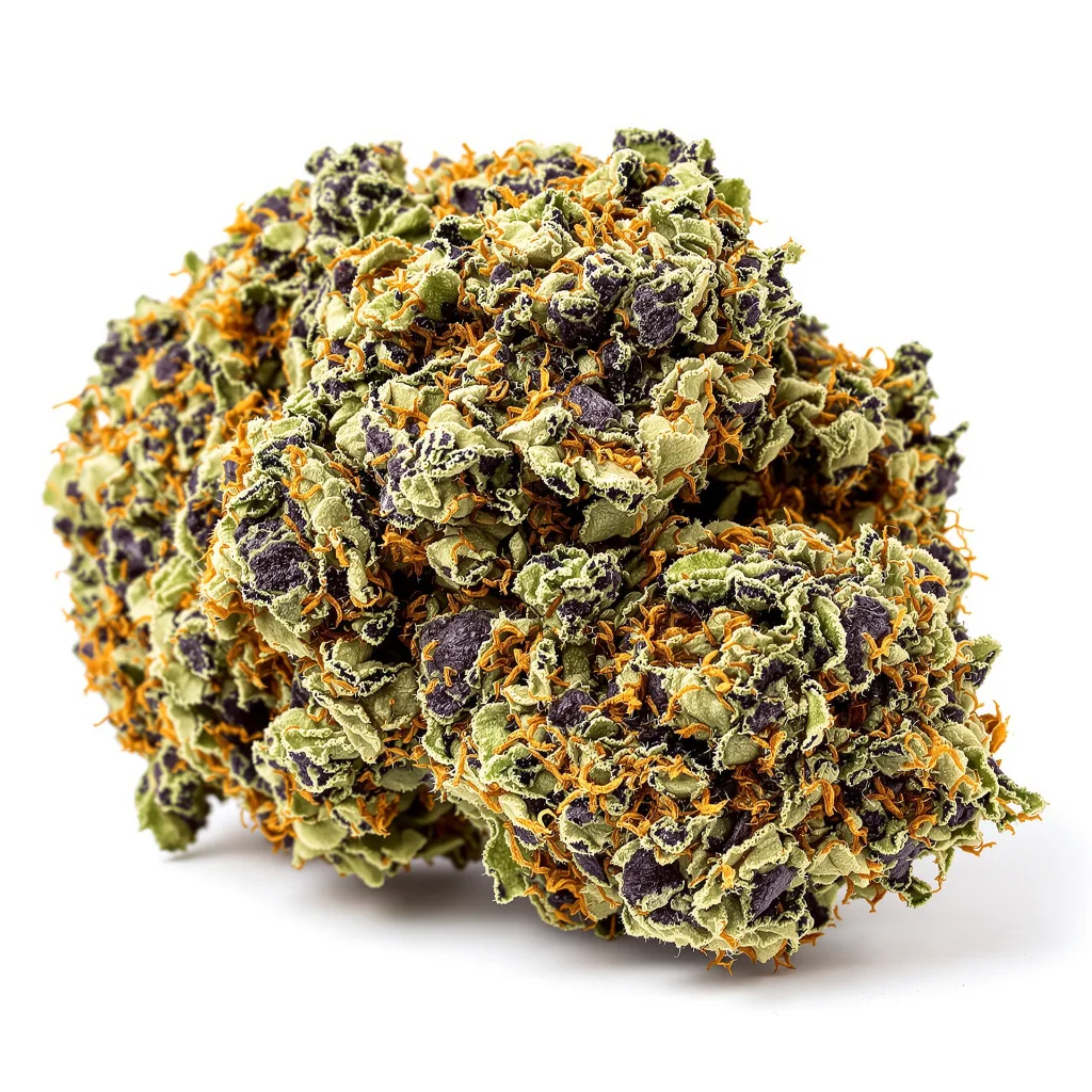 Skywalker Alien 87% Indica / 13% Sativa — Blüte mit sichtbaren Trichomen