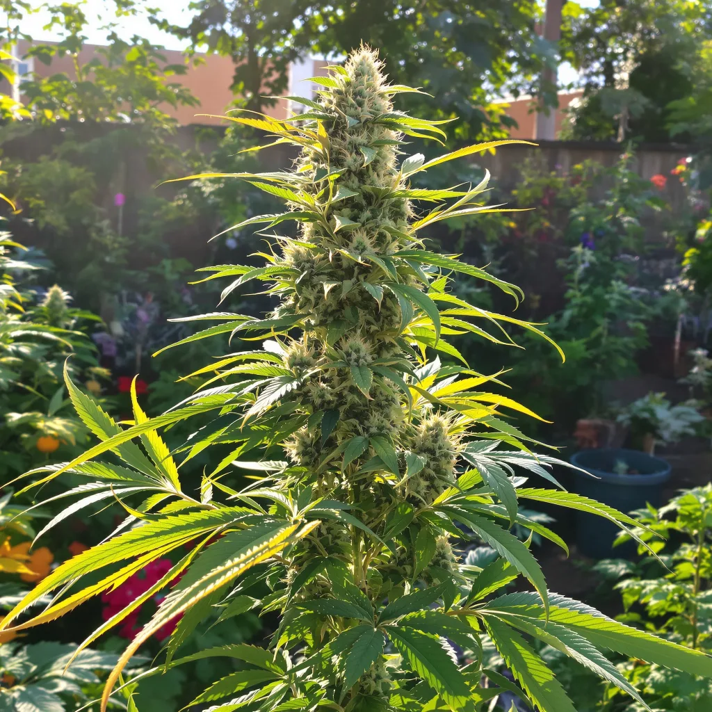 Smelliot 47% Indica / 53% Sativa — Blüte mit sichtbaren Trichomen