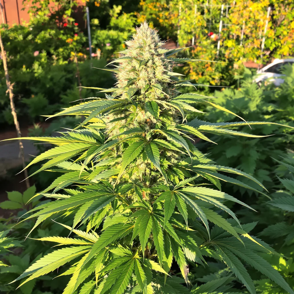 Snoop Dogg OG 75% Indica / 25% Sativa — Blüte mit sichtbaren Trichomen