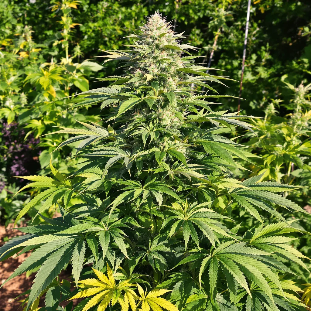 Snow Monster 86% Indica / 14% Sativa — Blüte mit sichtbaren Trichomen
