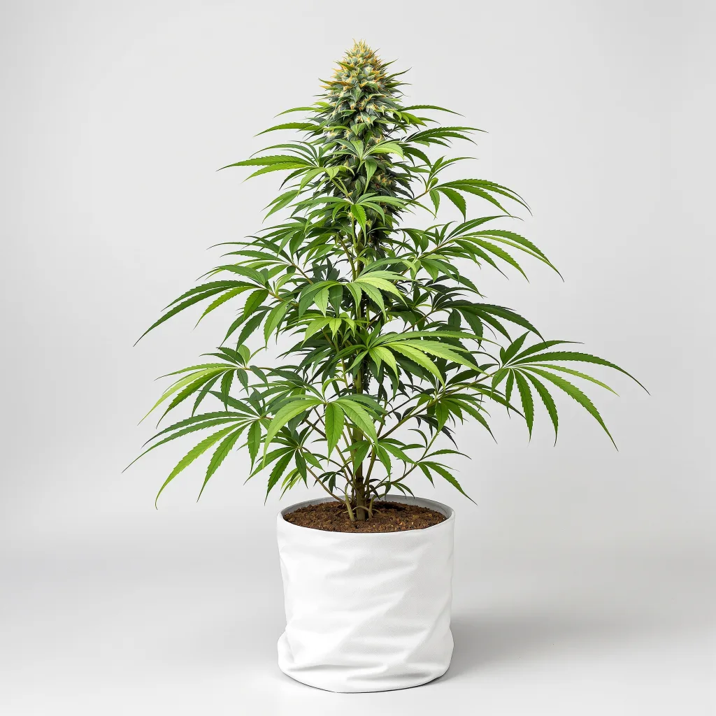 Snow White Cannabisblüte Nahaufnahme mit dichte violett getönte Kelche