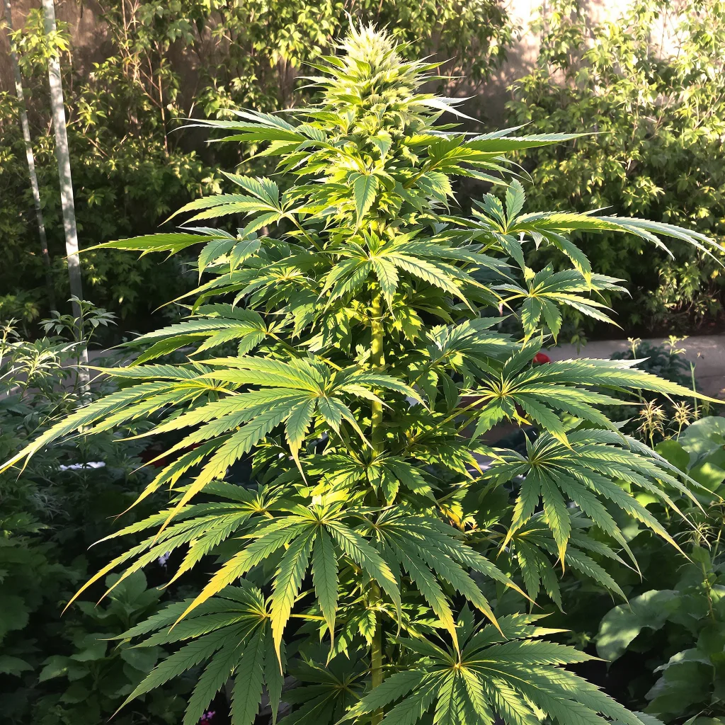 Snow White 80% Indica / 10% Sativa — Blüte mit sichtbaren Trichomen