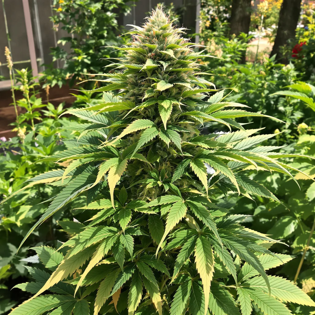 Somango 75% Indica / 25% Sativa — Blüte mit sichtbaren Trichomen