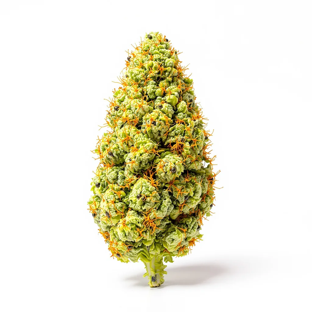 Sour Amnesia 20% Indica / 80% Sativa — Blüte mit sichtbaren Trichomen