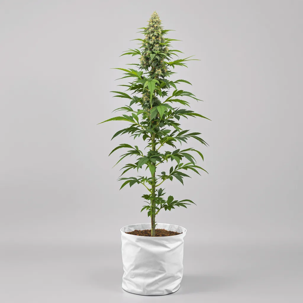 Sour Bubba Cannabisblüte Nahaufnahme mit ausgewogene Blütenstruktur mit eisigen Trichomen