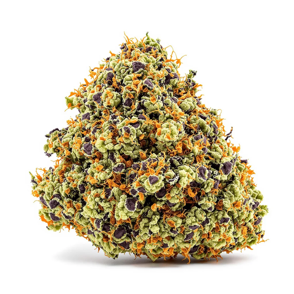 Sour Bubble 81% Indica / 19% Sativa — Blüte mit sichtbaren Trichomen