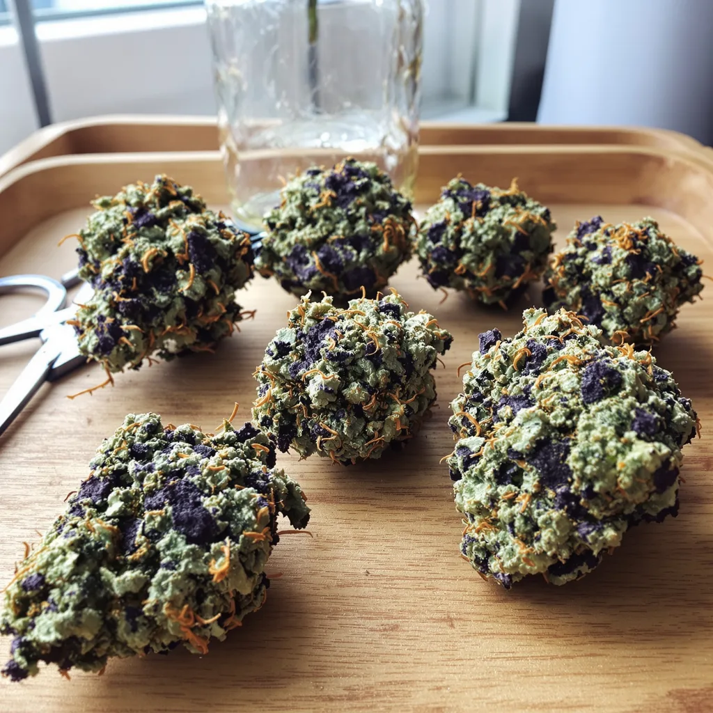 Sour Cheese 88% Indica / 12% Sativa — Blüte mit sichtbaren Trichomen