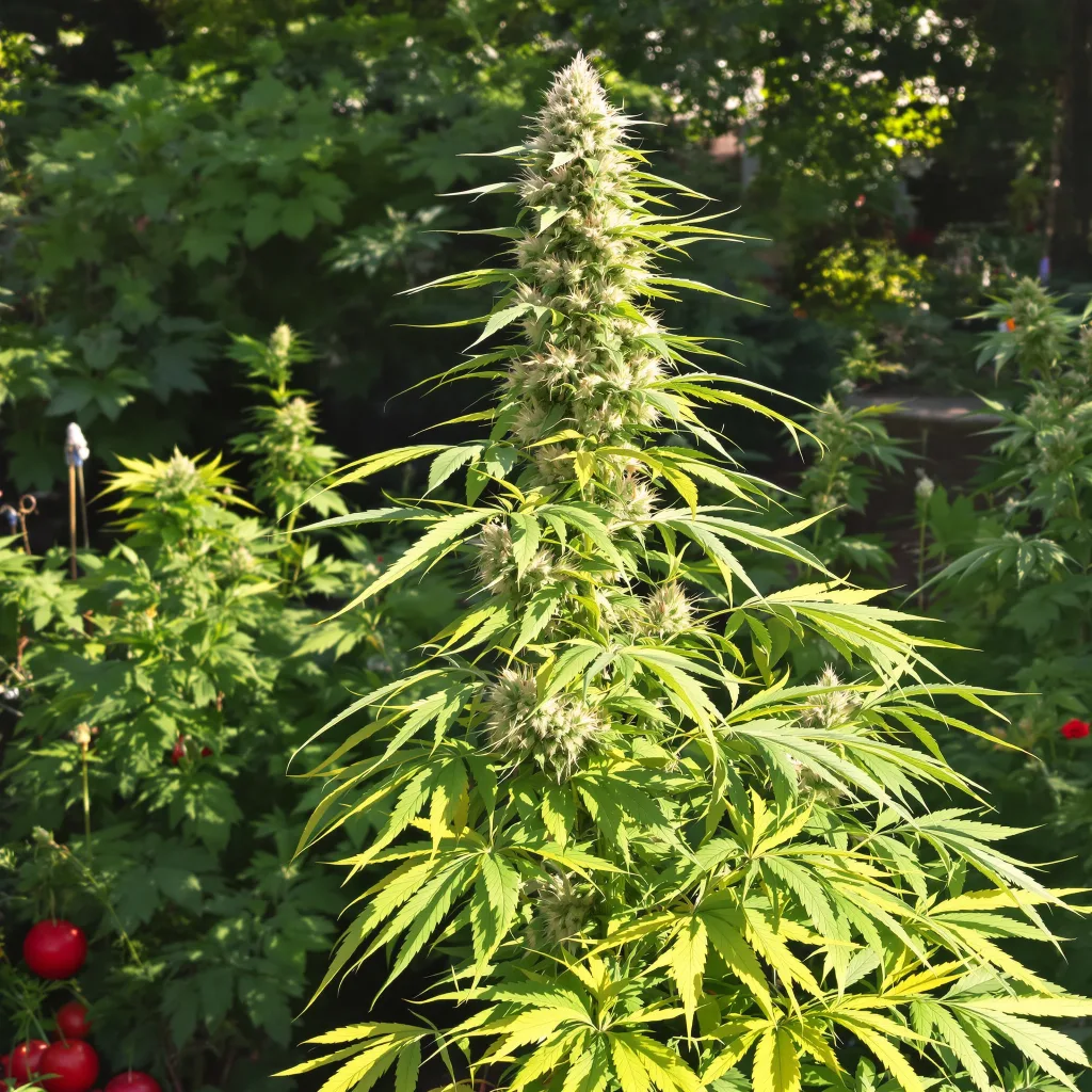 Sour Dream 12% Indica / 88% Sativa — Blüte mit sichtbaren Trichomen