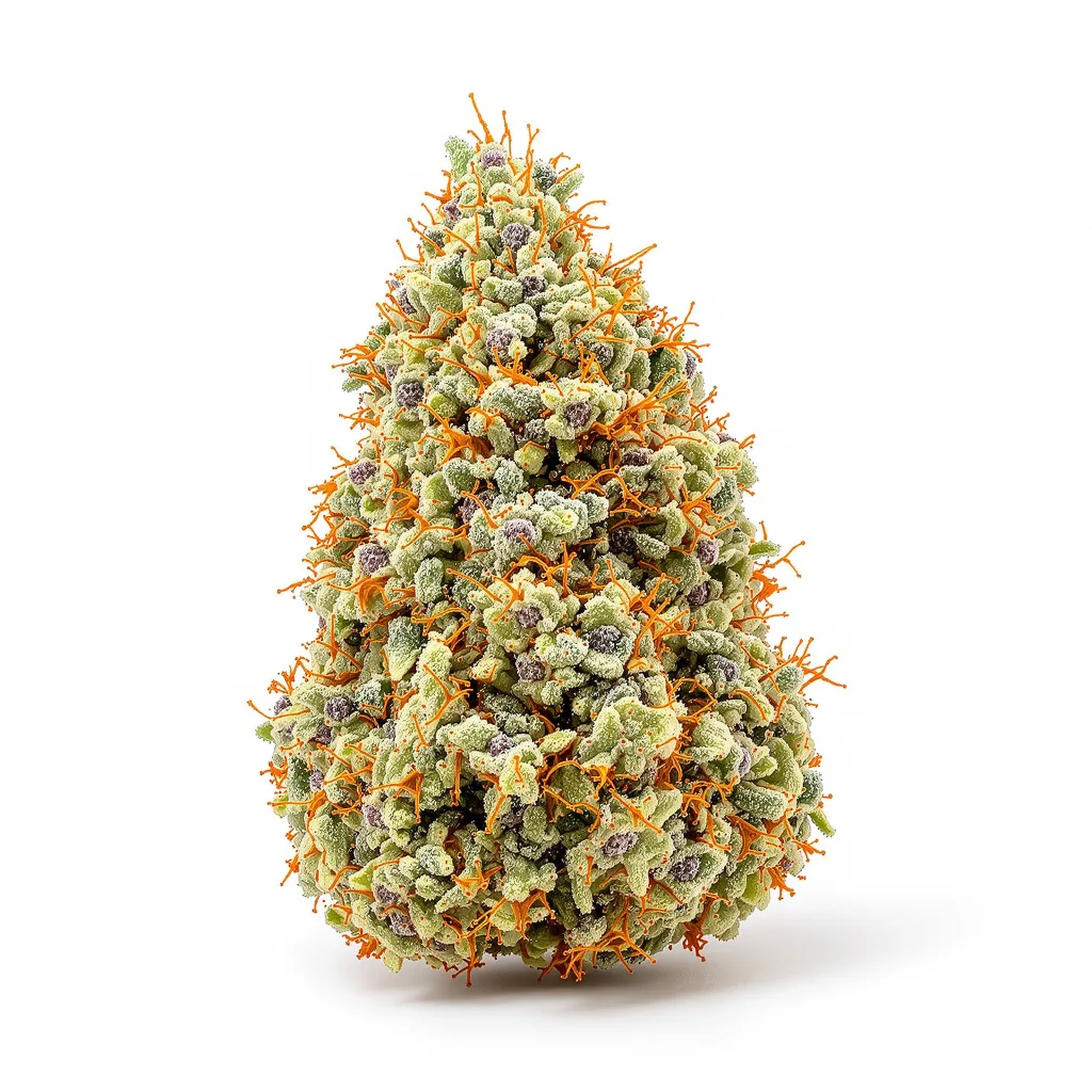 Sour Girl 57% Indica / 43% Sativa — Blüte mit sichtbaren Trichomen