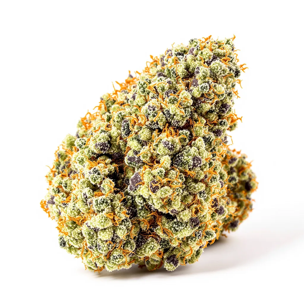 Space Queen 50% Indica / 50% Sativa — Blüte mit sichtbaren Trichomen