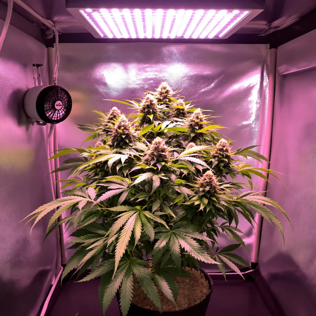 Special Kush #1 88% Indica / 12% Sativa — Blüte mit sichtbaren Trichomen
