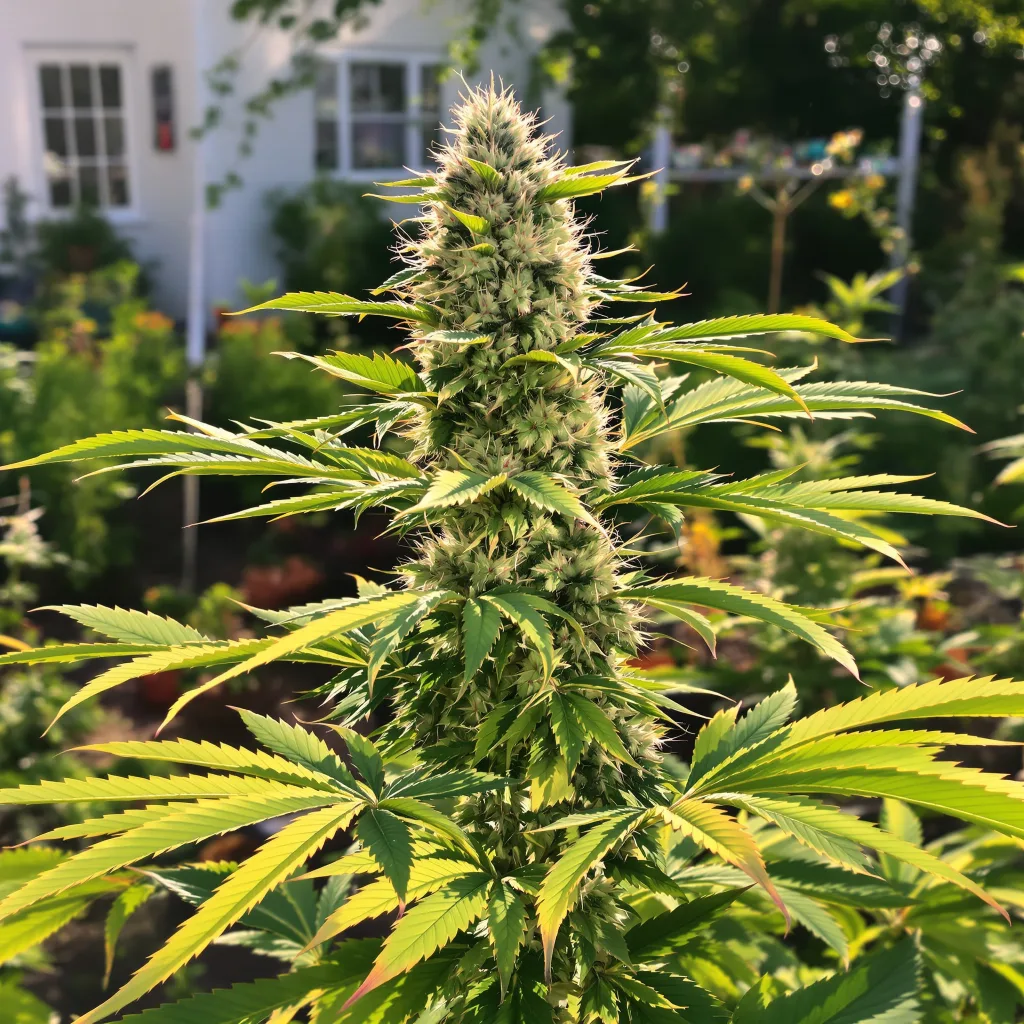 Stephen Hawking Kush CBD 49% Indica / 51% Sativa — Blüte mit sichtbaren Trichomen