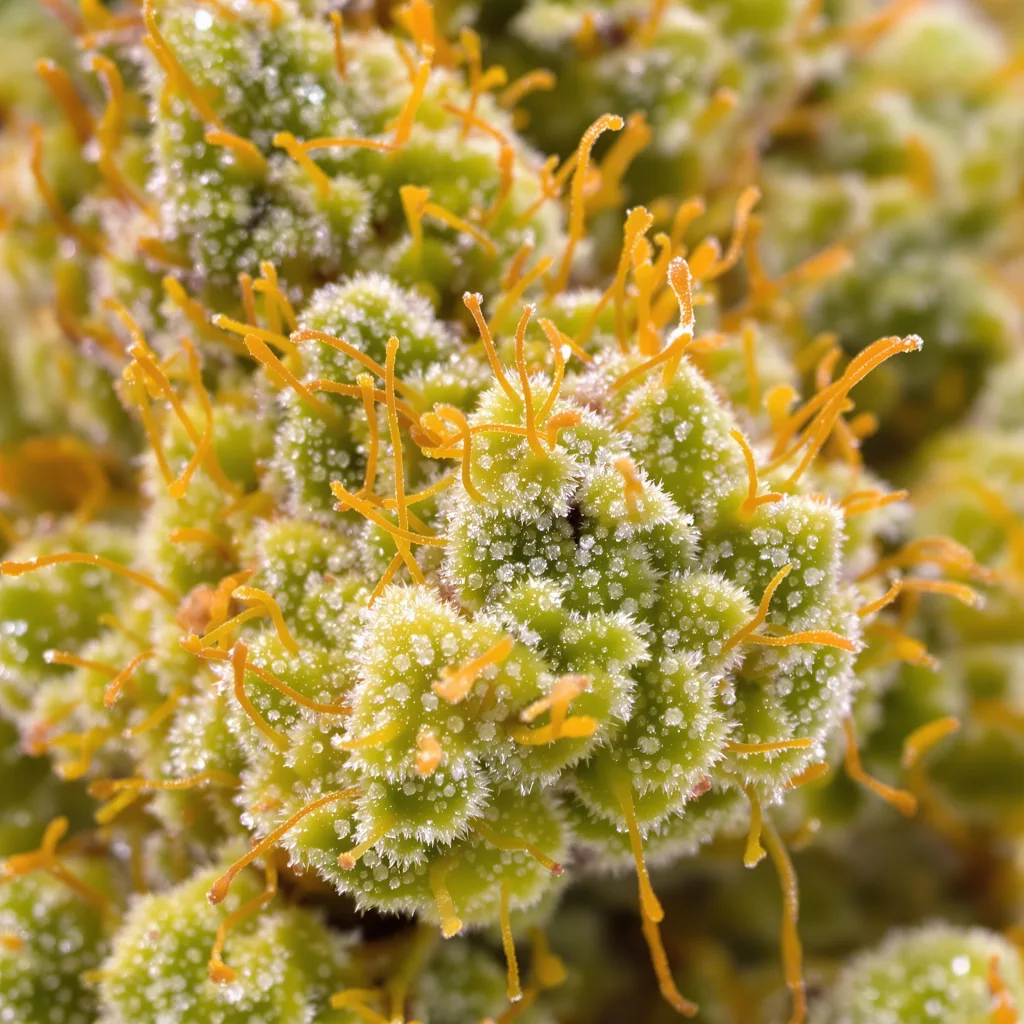 Strawberry Haze Cannabispflanze in der Blütephase — 60-100 cm automatisch blühend