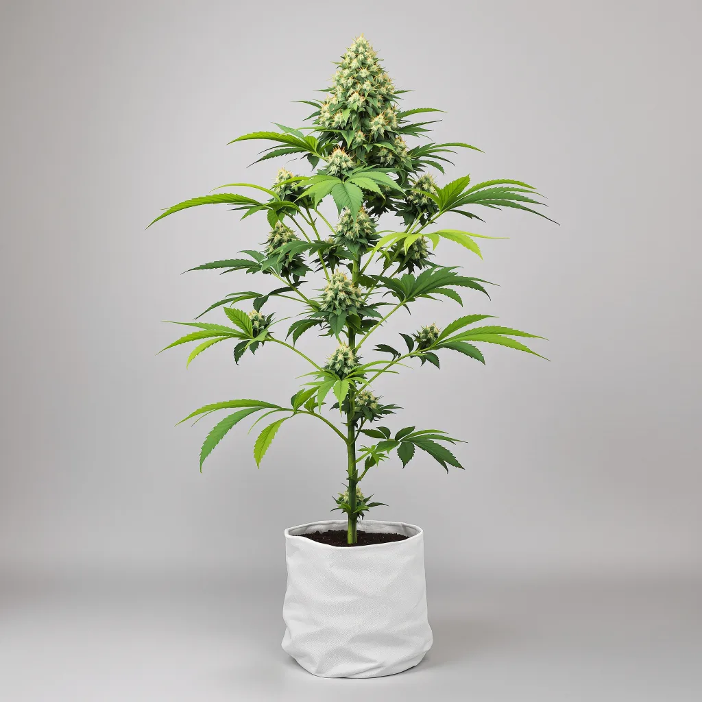 Strawberry Lemonade Cannabisblüte Nahaufnahme mit offene Blütenstruktur mit orangen Pistillen