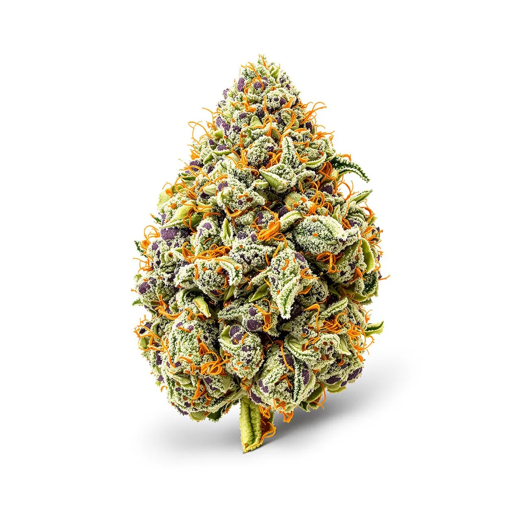 Strawberry Lemonade 40% Indica / 60% Sativa — Blüte mit sichtbaren Trichomen