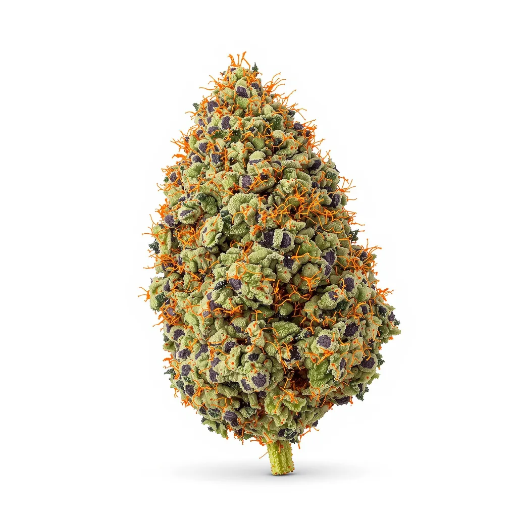 Sugar Mama 81% Indica / 19% Sativa — Blüte mit sichtbaren Trichomen