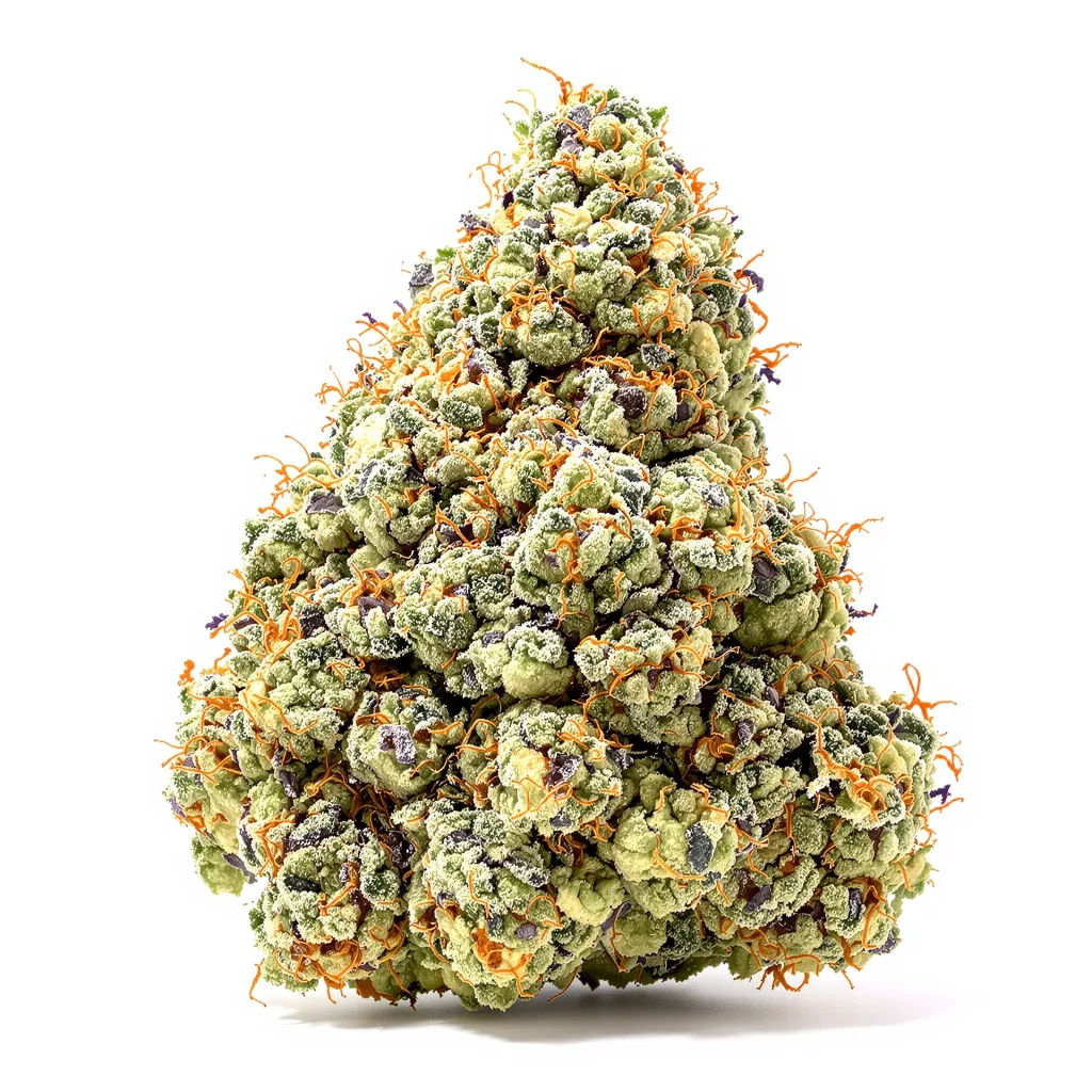 Sunrise 37% Indica / 63% Sativa — Blüte mit sichtbaren Trichomen