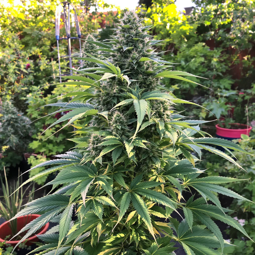 Super Blue Dream 75% Indica / 25% Sativa — Blüte mit sichtbaren Trichomen