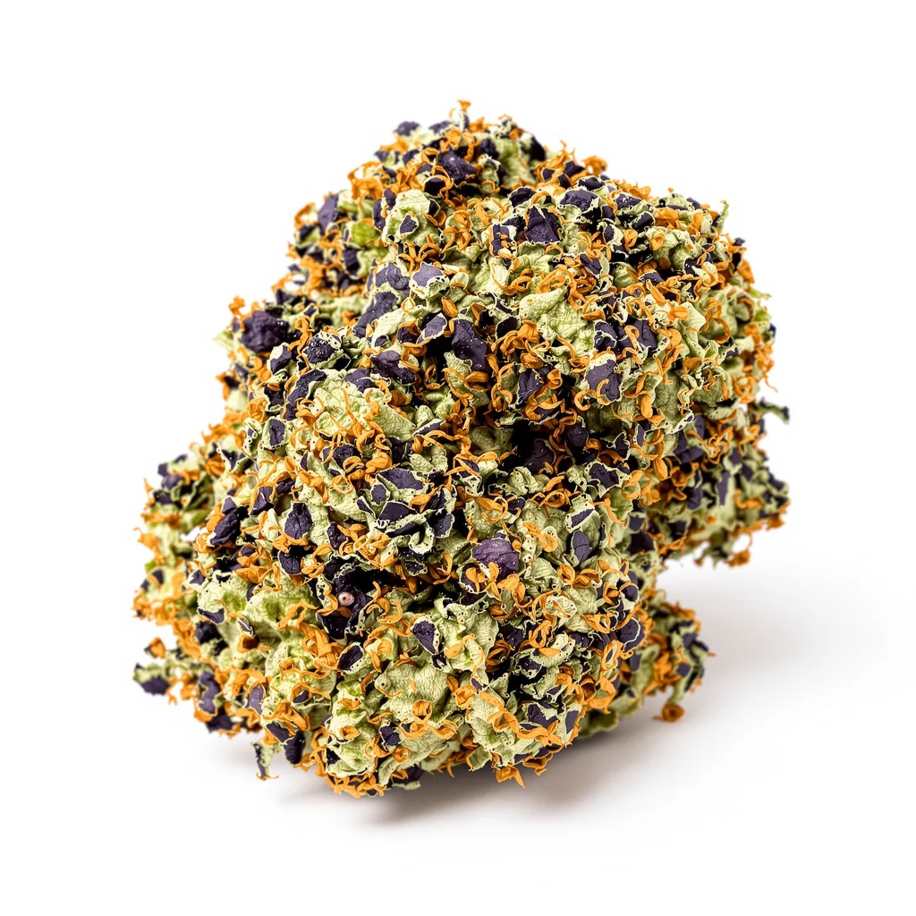 Super Blue Dream 75% Indica / 25% Sativa — Blüte mit sichtbaren Trichomen