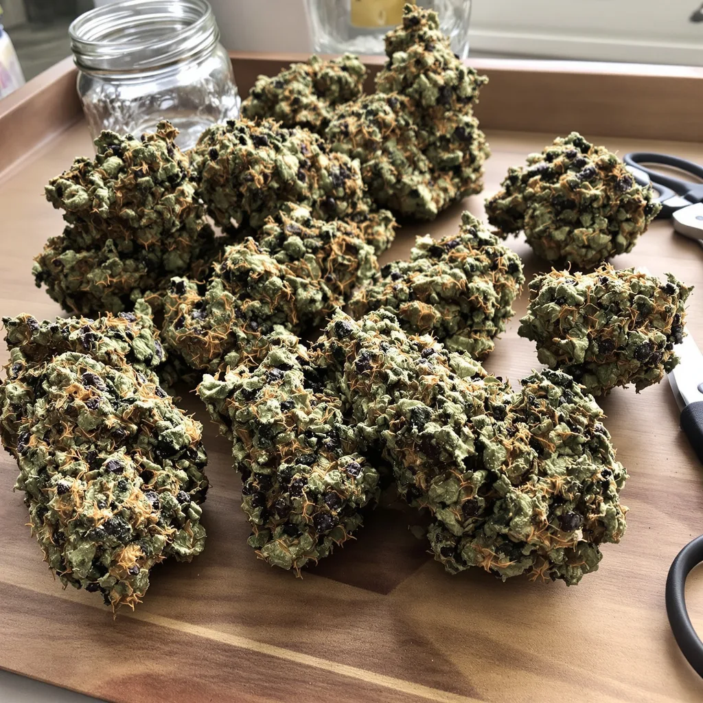 Super Cheese 89% Indica / 11% Sativa — Blüte mit sichtbaren Trichomen