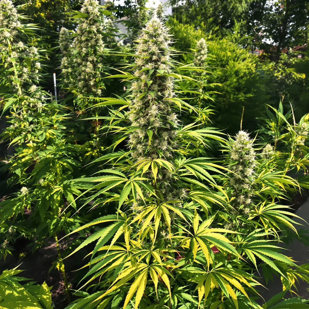 Super Green Crack 24% Indica / 76% Sativa — Blüte mit sichtbaren Trichomen